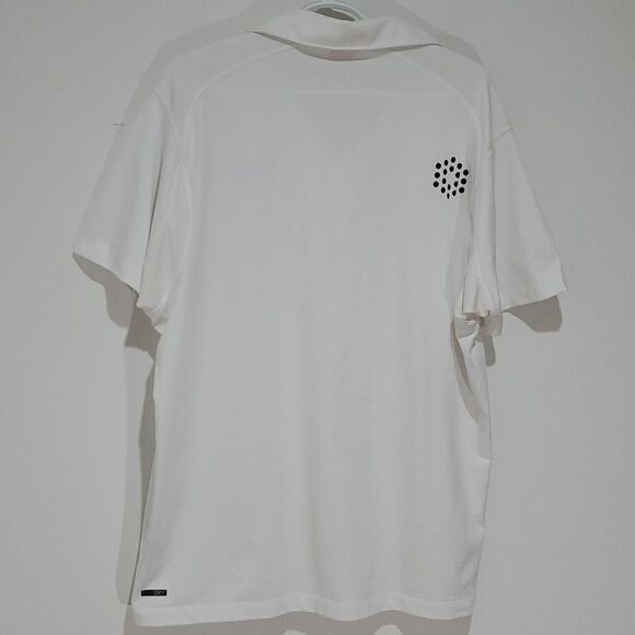 Puma large white athletic short sleeve polo shirt - Picture 6 of 8